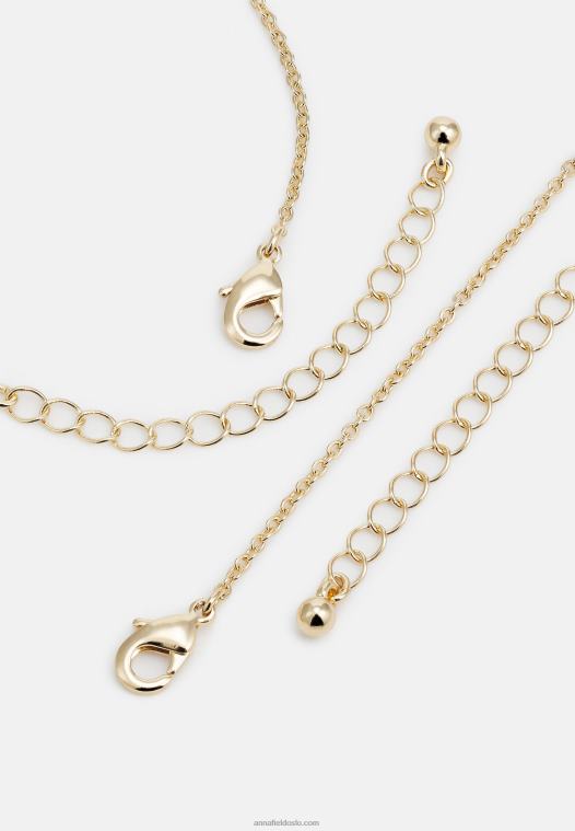 Anna Field kvinner sett kjede gullfarget P266L2657