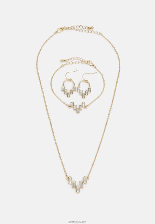 Anna Field kvinner sett øredobber gullfarget P266L2653