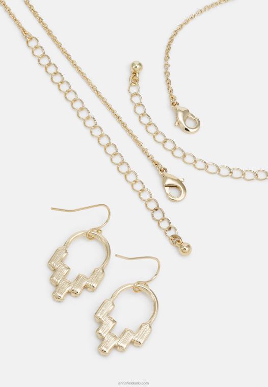 Anna Field kvinner sett øredobber gullfarget P266L2653