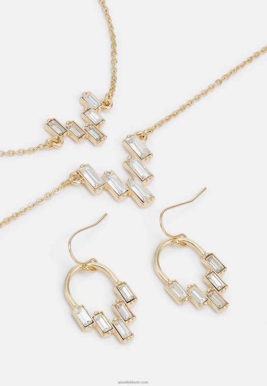 Anna Field kvinner sett øredobber gullfarget P266L2653