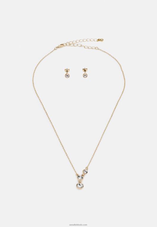 Anna Field kvinner sett øredobber gullfarget P266L2655