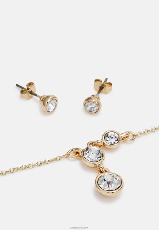 Anna Field kvinner sett øredobber gullfarget P266L2655