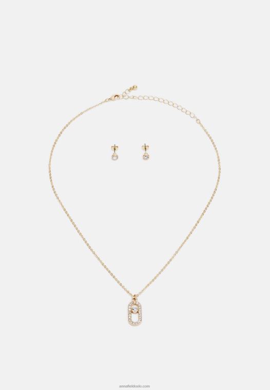 Anna Field kvinner sett øredobber gullfarget P266L2656