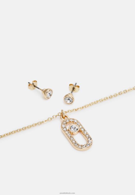 Anna Field kvinner sett øredobber gullfarget P266L2656