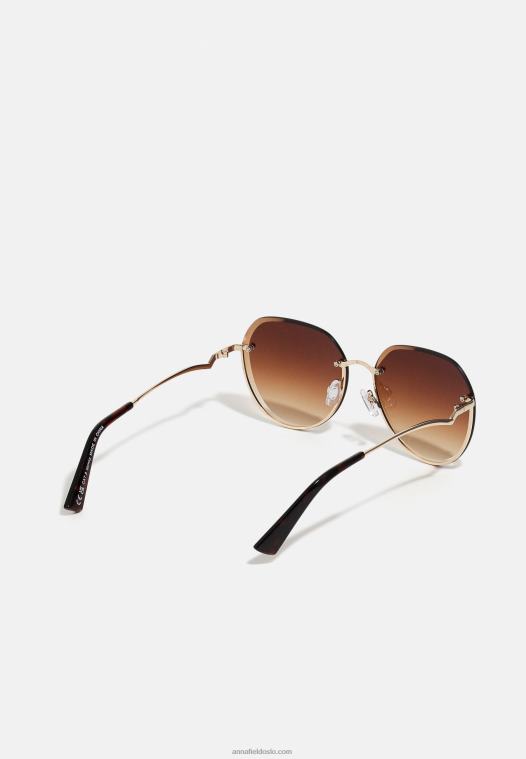 Anna Field kvinner solbriller gullfarget P266L2703