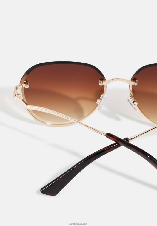 Anna Field kvinner solbriller gullfarget P266L2703