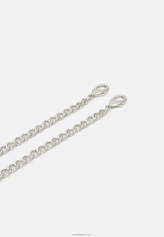 Anna Field kvinner clutch 104 sølv P266L2429