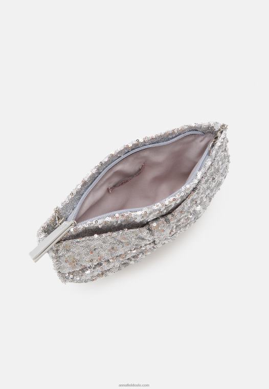 Anna Field kvinner clutch 104 sølv P266L2431