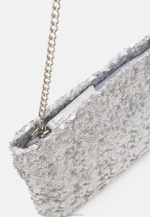 Anna Field kvinner clutch 104 sølv P266L2431