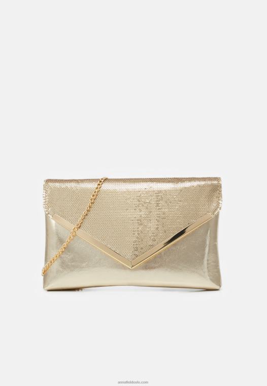 Anna Field kvinner clutch 206 gull P266L2412