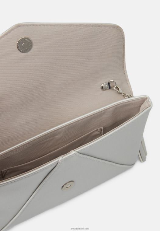 Anna Field kvinner clutch 971 sølvfarget P266L2444