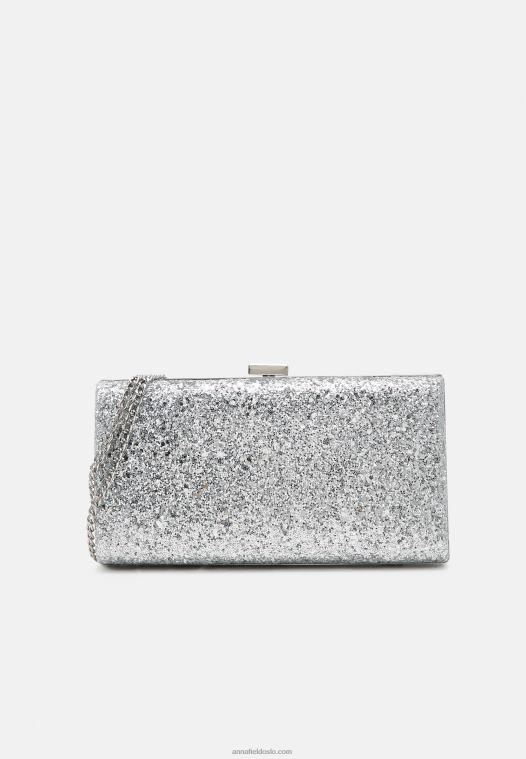 Anna Field kvinner clutch sølv P266L2404