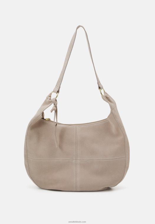 Anna Field kvinner lær håndveske taupe P266L2300