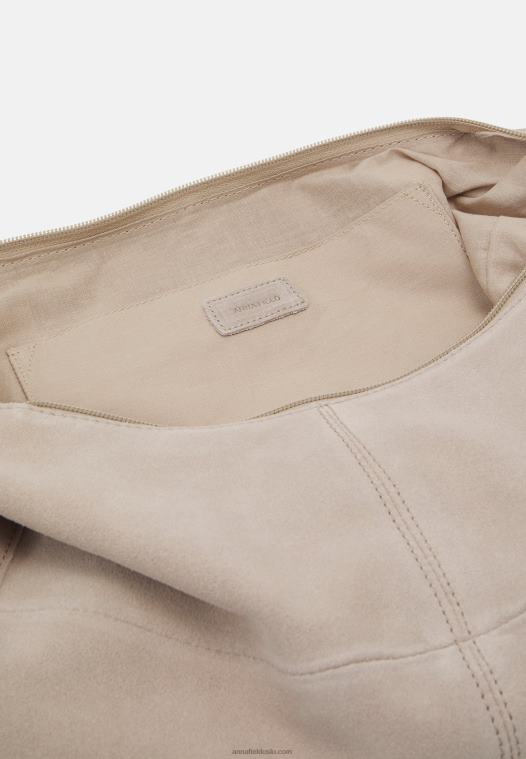 Anna Field kvinner lær håndveske taupe P266L2300