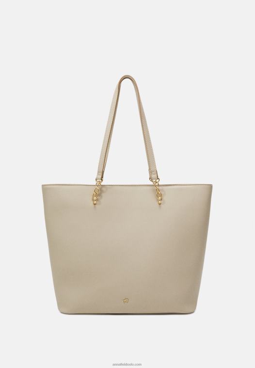 Anna Field kvinner sett tote bag beige P266L2461