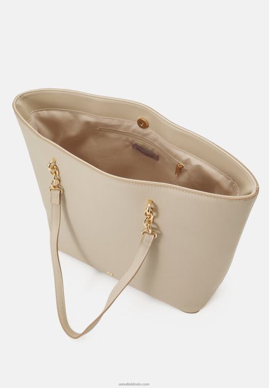 Anna Field kvinner sett tote bag beige P266L2461