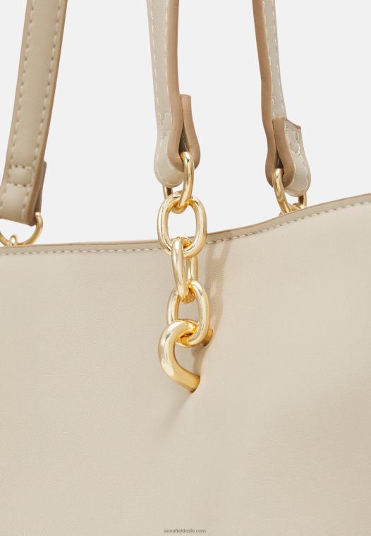 Anna Field kvinner sett tote bag beige P266L2461