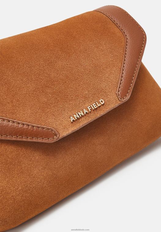 Anna Field kvinner skinn clutch cognac P266L2410