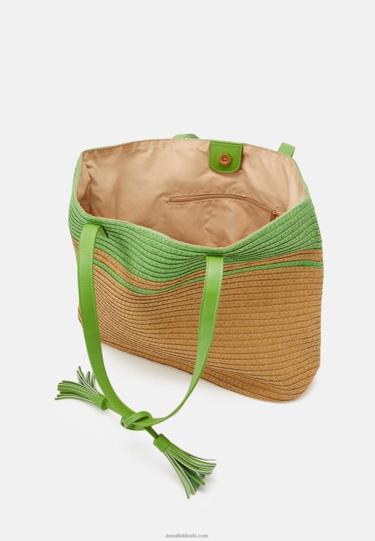 Anna Field kvinner tøyveske grønn P266L2477