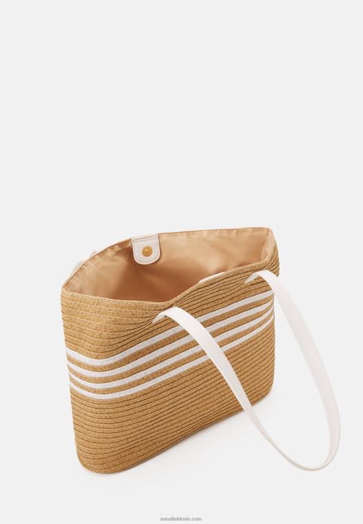 Anna Field kvinner tøyveske hvit P266L2466