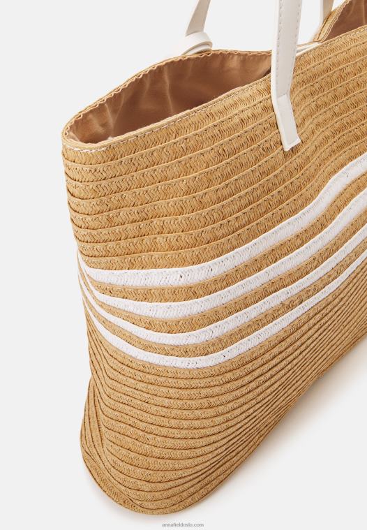 Anna Field kvinner tøyveske hvit P266L2466