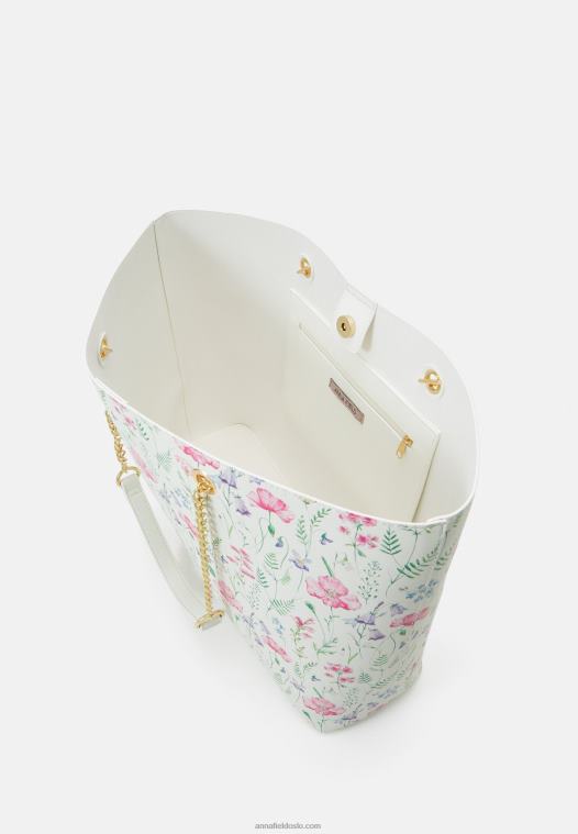 Anna Field kvinner tøyveske hvit P266L2475