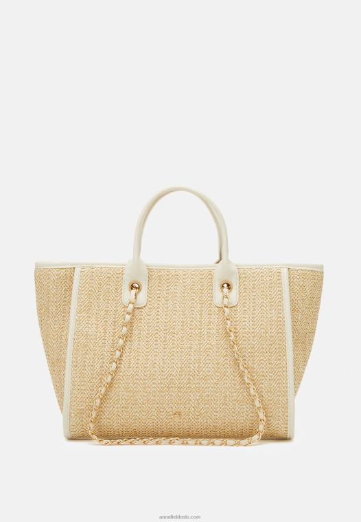 Anna Field kvinner tote bag off-white P266L2463