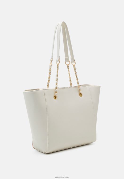 Anna Field kvinner tote bag off-white/rosa P266L2481