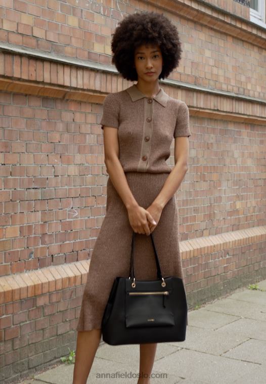 Anna Field kvinner veske svart P266L2465